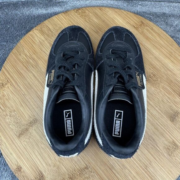 Puma Palermo Shoes Kids Size 13C Black White Gum Suede Casual Sneakers 397276-03 - Picture 5 of 8